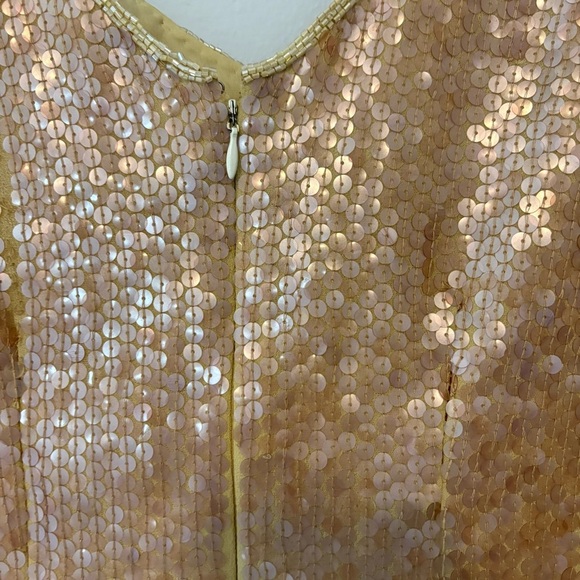 Freesia Vintage Gold Sequin Beaded Tank Top XL - Picture 6 of 8